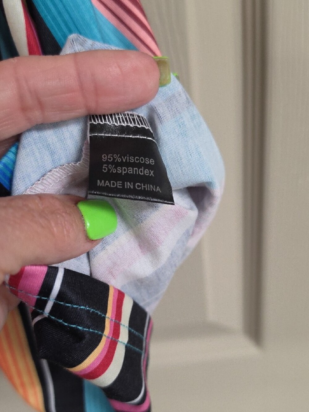Multi-Color Striped Cold-Shoulder Top - Picture 4 of 4
